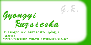 gyongyi ruzsicska business card